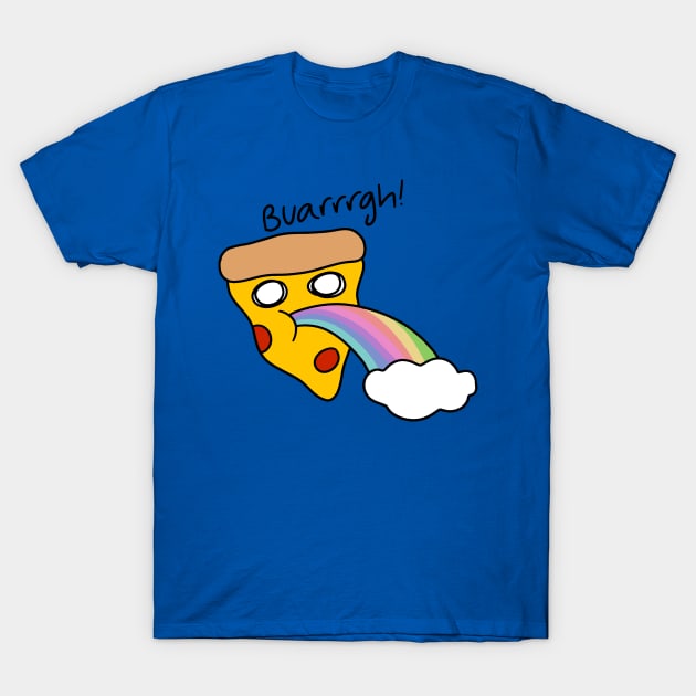 Pizza Slice Vomiting Rainbows T-Shirt by saradaboru